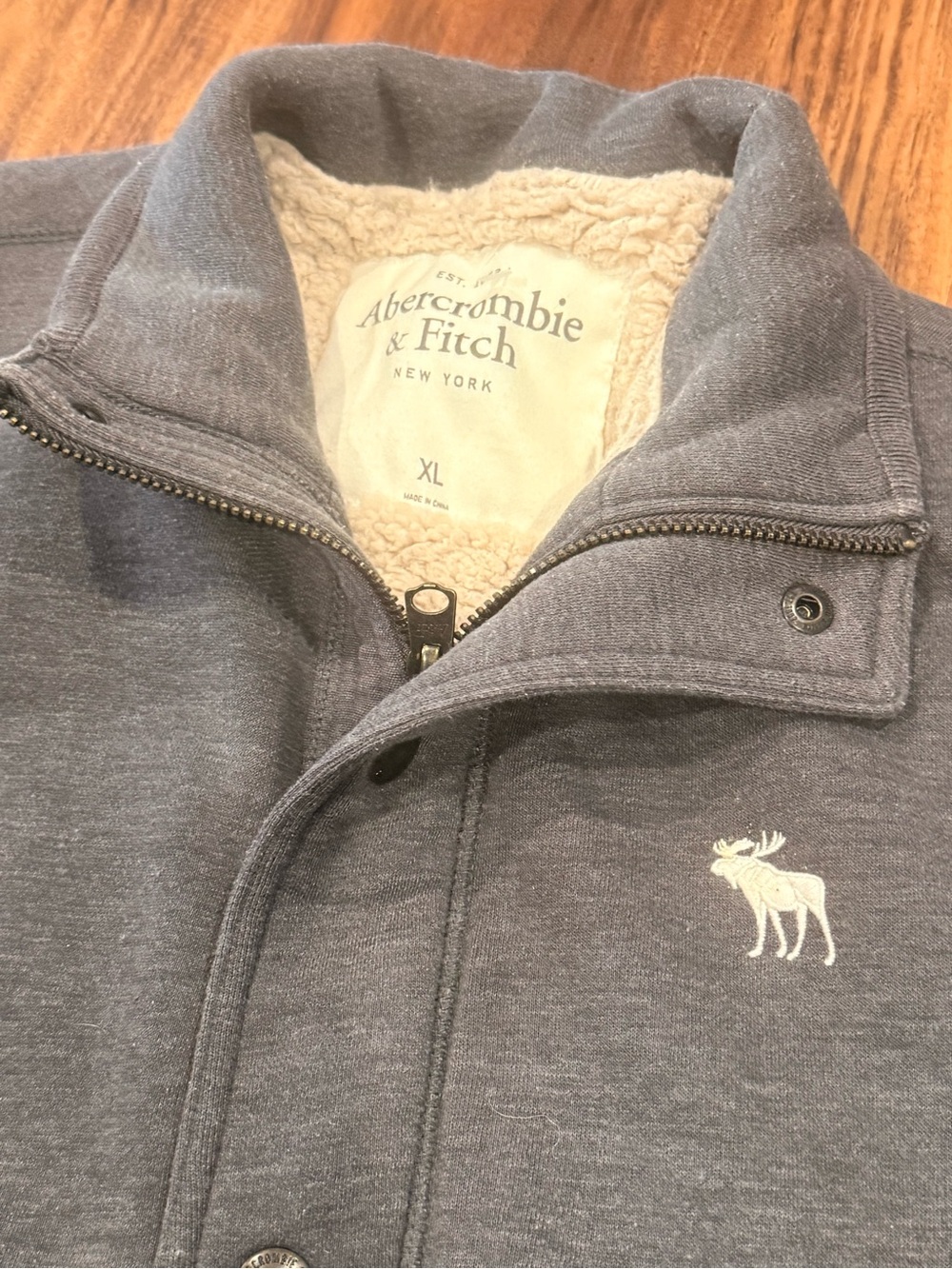 VTG ABERCROMBIE & FITCH sherpa lined shawl collar Full Zip Jacket